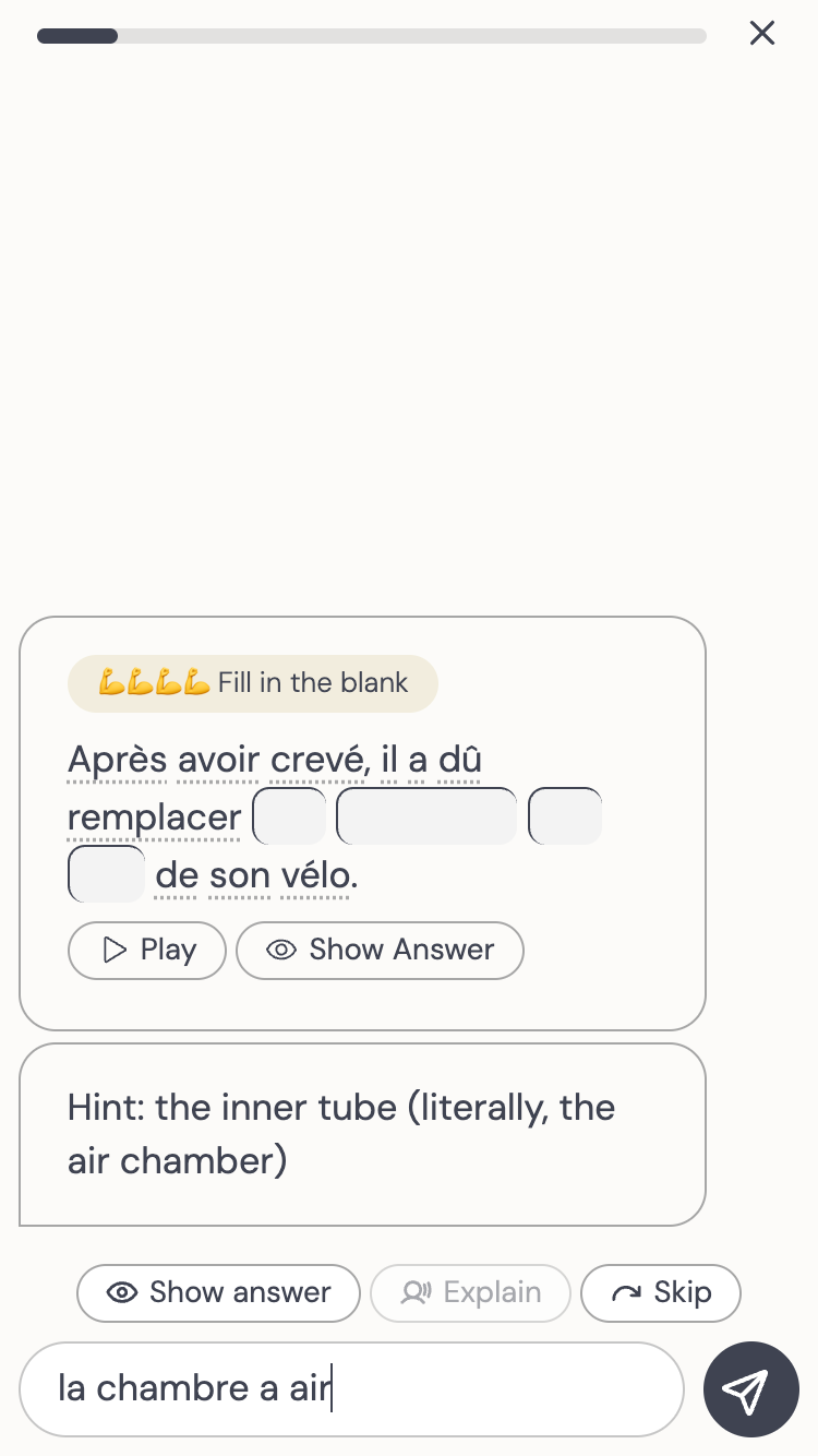 Adaptive language practice in Jetway